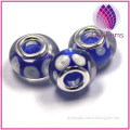 Fashion accessories large hole glass beads with inside dots
